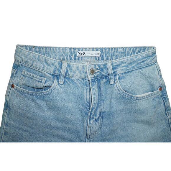 Zara Raw Hem Wide Leg Jeans – Light Wash – Size US 6 / EUR 38 – Made in Turkey - Picture 3 of 6